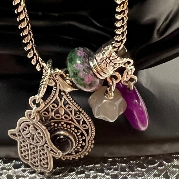 Necklace - thick chain with several pendants - Picture 2 of 3